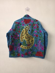 <b>Women</b> Vintage <b>Velvet</b> Embroidered Boho <b>Jacket</b> Kashmiri Suzani Floral Quilted Cotton Eco-Friendly Handmade Open Front Winter - Product Image 5
