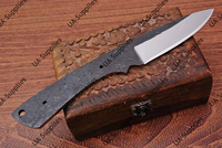 Couteau de chasse, de survie et de camping tactique à lame fixe en acier au carbone fait main UA Supplies, pointe tombante