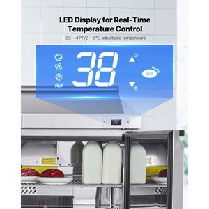 60\" Commercial Kitchen Refrigerator 15.4 Cu. Ft Sandwich Prep Refrigerated <b>Table</b> Mega Top Food Prep <b>Fridge</b> for 16 Pans Cutting - Product Image 4