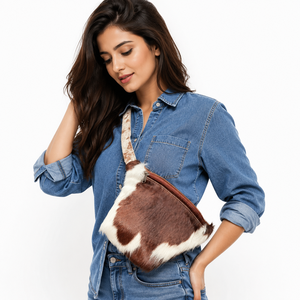 Sac à bandoulière en cuir de vachette à poils, nouvelle collection, sac de voyage tendance, élégant, facile à transporter, ceinture porte-monnaie, usages multiples - Product Image 6