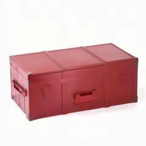 Industrial Metal Storage Trunk <b>Box</b> Lidded Rectangle Medium Capacity Tool Organizer Table Top Home Organization Trunk <b>Box</b> - Product Image 4