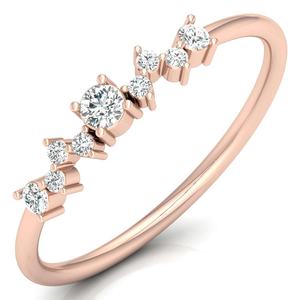 14K oro sólido corte redondo CVD diamante media eternidad bandas diseño de moda oro joyería laboratorio diamante boda anillo del fabricante - Product Image 2