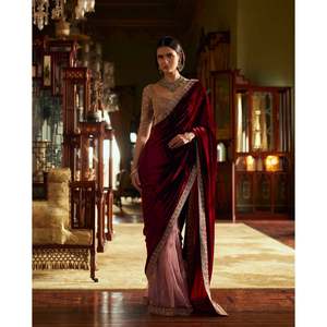 ชุดแต่งงานส่าหรีสวยสง่าพร้อมด้ายและงาน dori สำหรับปาร์ตี้ - Product Image 4