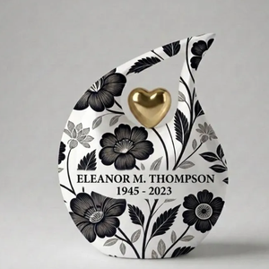 Urna Funeraria de Aluminio con Diseño Floral, Florero Conmemorativo de Sobremesa, Urna Decorativa para el Hogar - Product Image 3