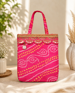 Cloth Handbag Pink Fabric Tote Bag for Women Daily Shopping Travel Carry <b>Gift</b> and Casual Market Use Purpose Shopping Tote - Product Image 3