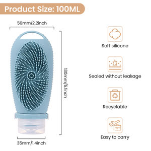 Botellas de Viaje de Silicona Aprobadas por la TSA, Juego de Envases de Silicona Antiderrames para Artículos de Tocador, Tónico, Maquillaje Líquido, Negro - Product Image 3