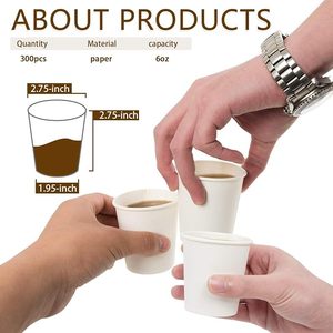 Gobelets à café en papier jetables personnalisés avec logo, 8 oz, vente en gros, 1000 pièces, qualité alimentaire, paroi simple, modernes, pour fêtes, cafés, restaurants, à emporter - Product Image 2