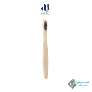 Ensemble de brosses à dents en bambou, brosse à dents en bois durable, poils doux infusés au charbon de bois, outil d'hygiène dentaire écologique - Product Image 2