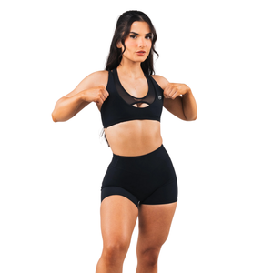 เสื้อชั้นในกีฬาผู้หญิงแบบตาข่าย ดีไซน์สายรัด สำหรับโยคะ ออกกำลังกาย ระบายอากาศได้ดี ยืดหยุ่น กระชับ รองรับน้ำหนักเบา ชุดออกกำลังกาย - Product Image 4