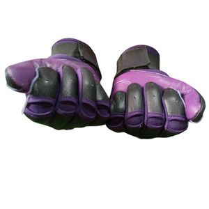 Guantes de Bateo de Béisbol Profesionales de Cuero Genuino XL, para Entrenamiento, Ambidiestros, Morados y Negros, con Soporte para Muñeca, Equipo Deportivo - Product Image 5