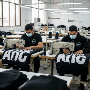 Hoodies à épaules tombantes très demandés, effet soleil éclairé, strass sur toute la surface, broderie personnalisée vieillie, meilleure matière, fermeture éclair - Product Image 6