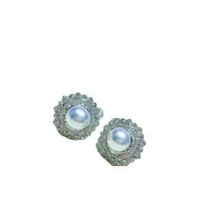 Pendientes de Perlas de Oro Natural de Plata de Ley S925 de Lujo Ligero, 10-11 mm de Diámetro, Categoría Diamante - Product Image 5