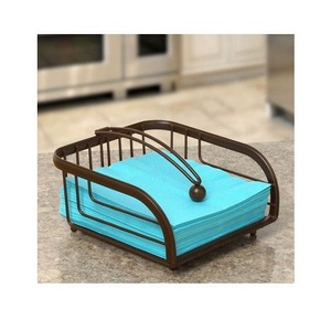 Decorative Floral Metal Napkin Holder Artistic <b>Table</b> Organizer Durable Construction Ideal For Dining Room And <b>Kitchen</b> Decor - Product Image 5