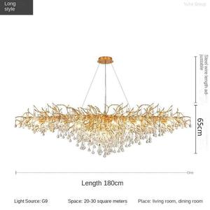 Modern Decorative <b>Tree</b> Branch <b>Crystal</b> Chandeliers Pendant Lights LED Dimmable Lighting for Living Room Restaurant Hotel Lobby - Product Image 4