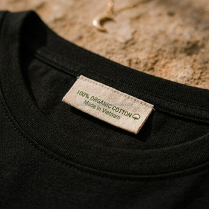 Camiseta Corta Negra para Mujer, Estampado Luna de Medianoche, Manga Corta, Cuello Redondo, Informal, 100% Algodón Jersey, para Primavera/Verano - Product Image 6