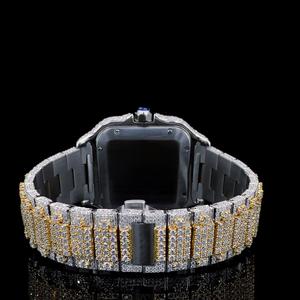 Nuevo Reloj de Alta Calidad con Diamante Moissanite para Hombre, Correa de Acero Inoxidable, Movimiento de Cuarzo, Estilo Hip Hop con Incrustaciones - Product Image 2