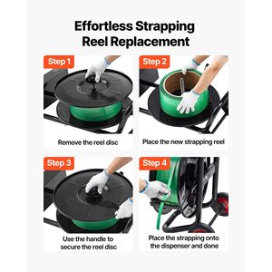 Carrello Dispenser per Nastri di Imballaggio Resistenti, Dimensione Nucleo 8 Pollici, per Nastri in PET/PP/Poliestere EQ - Product Image 5