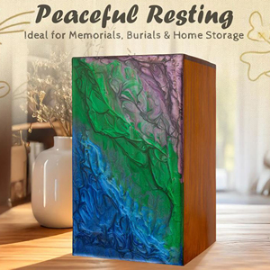 Decorative Wooden Cremation Urn with Cross Design Wooden Funeral Urn for Memorial Services by AYAANS - Product Image 6