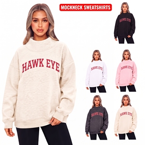 Sudadera Personalizada para Mujer, Estilo Urbano, de Alta Calidad, con Forro Polar de Algodón, Bordado con Parches, Cuello Alto Holgado - Product Image 1