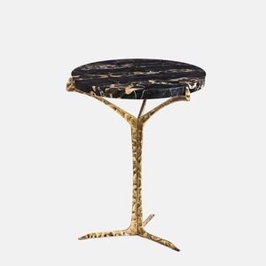 Mesa Auxiliar de Aluminio con Diseño Espiral de Alta Calidad, Mueble de Metal de Primera Calidad para Hotel, Hogar, Sala de Estar, Otomana, Latón - Product Image 3