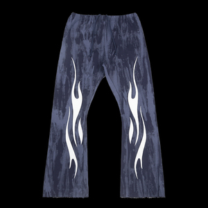 กางเกงขายาวผู้ชาย กางเกงสเวตแพนท์ลายเพ้นท์ ล้างสีแบบแอซิดวอช ผ้าฝ้าย 100% ผ้าเฟรนช์เทอร์รี่ กางเกงโยคะ กางเกงสเวตแพนท์ทรงขาบานสไตล์วินเทจ ราคาถูก - Product Image 3