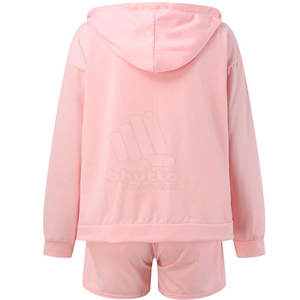 Ensemble décontracté pour femmes : sweat à capuche et short, personnalisable, haute qualité, respirant, écologique, polyester/coton, vente en gros - Product Image 3