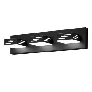 Lampada da Parete Moderna a 3 Luci LED Cromata, 19,69 Pollici, Finitura Nera, Illuminazione per Specchio da Bagno, IP44 Resistente all'Acqua - Product Image 1