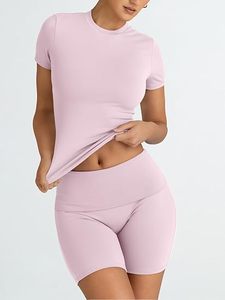 Conjunto Deportivo de 2 Piezas para Mujer, Shorts de Cintura Alta y Traje Deportivo con Estampado a Juego para Gimnasio, Yoga y Entrenamientos de Running - Product Image 6