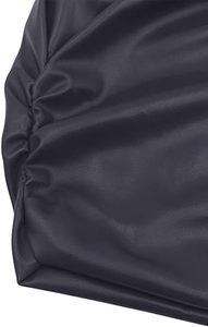Débardeur en similicuir pour femme, sans manches, col rond, coupe ajustée, style clubwear - Product Image 4