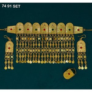 Nouveau Collier Martasha Plaqué Or Tendance, Collier Khannaki Plaqué Or Style Arabe Élégant, Bohème de Dubaï - Product Image 3
