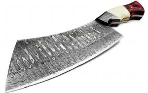Couteau de chef artisanal en acier Damas, hachoir à viande de cuisine - Product Image 4