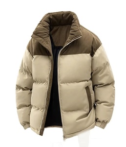 Chaqueta de invierno para hombre, con capucha, diseño de bloques de color, transpirable, cierre de cremallera, ajuste holgado, gruesa, cálida, informal, para exterior - Product Image 1