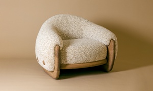 Sofá individual curvo moderno nórdico, Sillón tapizado con marco de madera para vivir en <span class=keywords><strong>Roma</strong></span> - Product Image 5