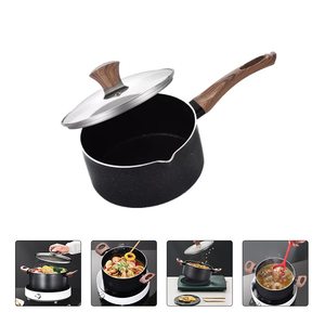 Cacerola Antiadherente con Tapa de Vidrio y Asa de Madera, Olla para Té con Leche y Chai, Compatible con Estufas de Inducción y Gas - Product Image 2