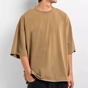 เสื้อยืดโอเวอร์ไซส์แบรนด์ส่วนตัว ผ้าฝ้ายสตรีทแวร์ พิมพ์โลโก้ ปักลาย หนักแน่น รับผลิตแบบ OEM ODM จากโรงงาน - Product Image 3