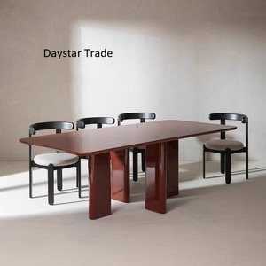 Table à manger ronde moderne et écologique avec base à 4 pieds, table en bois pour 6 personnes, pour la maison, le restaurant, le café, le bureau - Product Image 1