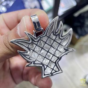 Colgante de Pelo con Diseño de Púas Inspirado en el Anime, con Diamante Moissanite VVS y Plata de Ley 925 - Product Image 2