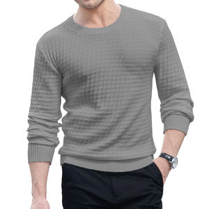 Pull en maille unisexe coupe classique décontracté chaud d'hiver couleur unie en polaire mélange polyester/coton - Product Image 1