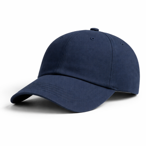 Unisex Navy Blue 6-Panel Baseball Cap Cotton Twill Adjustable Fitted Casual <b>Hat</b> for Adults - Product Image 1