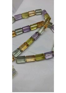 Perles cylindriques facettées multicolores 100% naturelles, semi-précieuses, 10x15 mm, brin de 16 pouces, 32 pièces pour la création de bijoux - Product Image 4