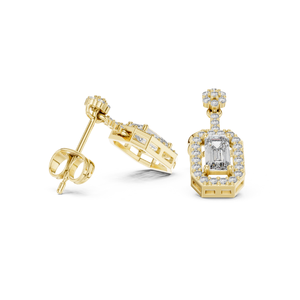 Boucles d'oreilles en diamant de laboratoire taille ronde avec accent émeraude, bijoux fins élégants, boucles d'oreilles tendance pour femmes à prix de gros, luxe - Product Image 3