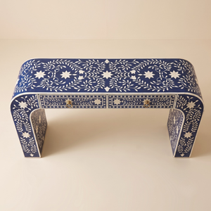 Mesa de Consola con Diseño Floral y Incrustaciones de Hueso Hechas a Mano, con Cajón de Almacenamiento para Sala de Estar y Uso en Hoteles - Product Image 2