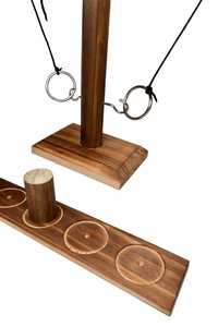 Minimalist Wooden Ring Toss Short Glass Dinking Game Tabletop Home Decor Indoor Living Room Accent 100% Handmade - Product Image 4
