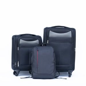 Set di Zaini Leggeri e Alla Moda in Nero per Viaggi - Materiale PC e PU, Stile Classico e Vintage, Chiusura con Cerniera, Fodera in Poliestere - Product Image 1