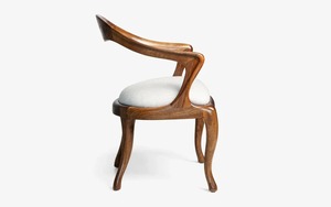 เก้าอี้ทานอาหารไม้เนื้อแข็งสุดหรู ดีไซน์โค้งมนสวยงาม เบาะหุ้มผ้า ทันสมัย คลาสสิก เฟอร์นิเจอร์ร้านอาหาร - Product Image 5