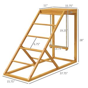 Giocattolo Gabbia per Polli Gialla per Animali Sani e Felici, Attività Ludiche con Posatoi e Scala per Galline - Product Image 2