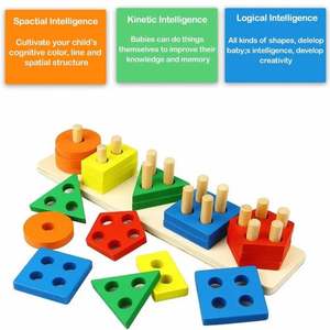 Puzzle géométrique de qualité supérieure, logo personnalisé, ensemble de construction géométrique en bois durable, prix promotionnel par le fournisseur - Product Image 4