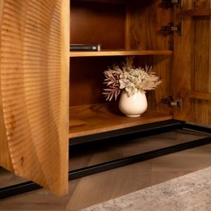 Contemporary Premium Wooden Sunset Sideboard Solid Wood <b>Storage</b> <b>Cabinet</b> Wooden Buffet Unit for <b>Dining</b> <b>Room</b> Living <b>Room</b> - Product Image 5