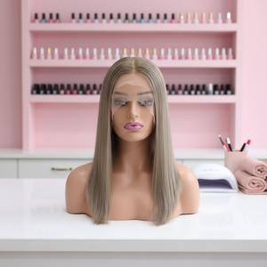 Peluca judía kosher de cabello virgen chino con encaje frontal, cobertura discreta HD, tallas pequeñas y grandes - Product Image 1