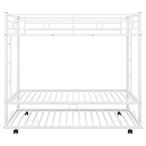 Letto a castello bianco a due piazze con letto estraibile in metallo - Vecchio SKU MF192387AAK - Product Image 5